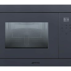 SMEG BEÉPÍTHETŐ MIKROHULLÁMÚ SÜTŐ, Linea design, 20 liter, neptune szürke üveg