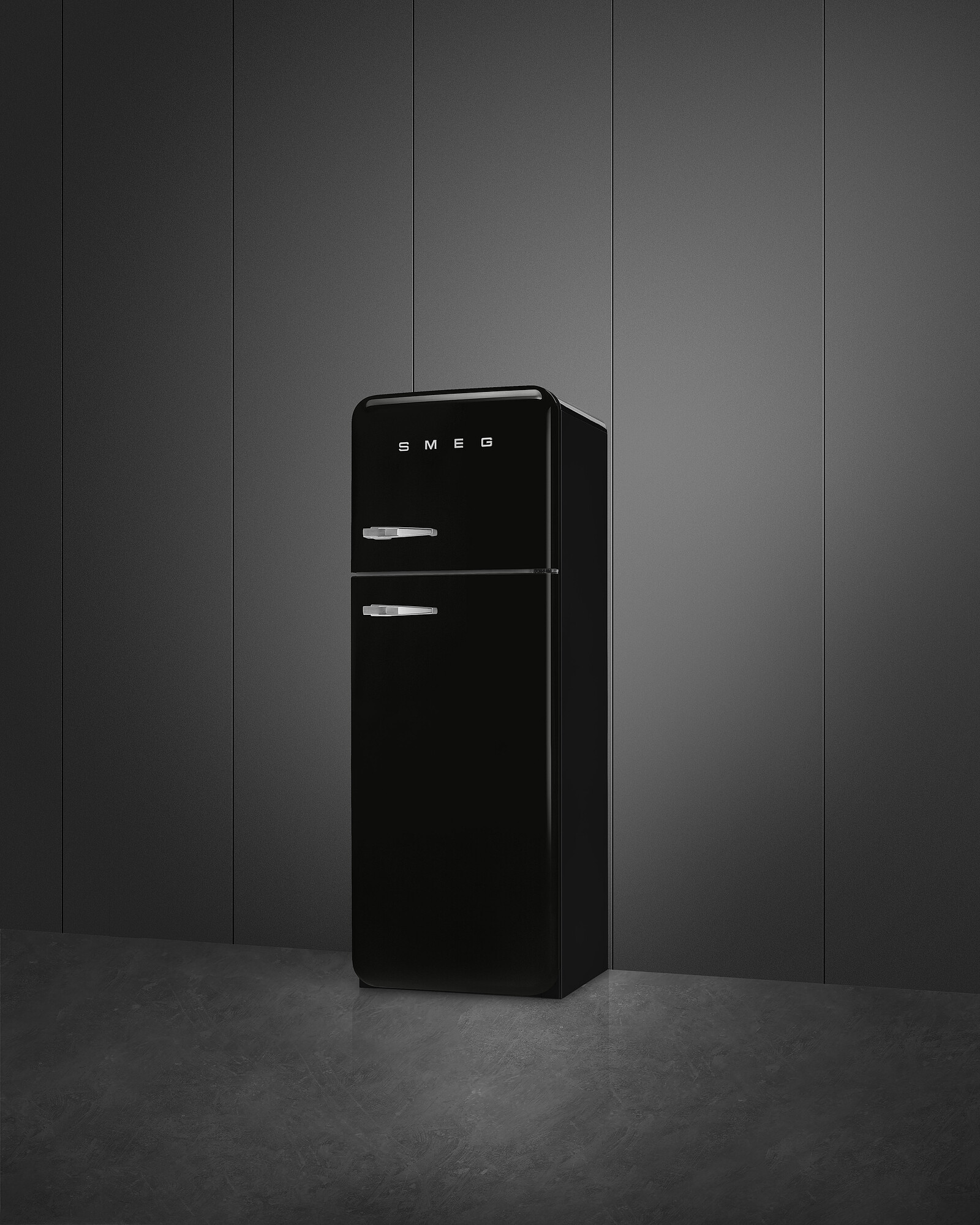 SMEG KOMBINÁLT HŰTŐ ÉS FAGYASZTÓ, retro, 60,1x172 cm, jobb oldali pántok, fekete - Image 4