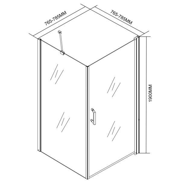 Simple nyílóajtós szögletes zuhanykabin zuhanytálca nélkül - Image 8