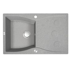 LAVEO MOLOKIN szürke gránit mosogató dugókiemelős szifonnal,  80x50cm - SPO_511T
