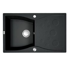 LAVEO MOLOKIN fekete gránit mosogató szifonnal,  80x50cm - SPO_711T