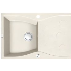 LAVEO MOLOKIN jázmin gránit mosogató dugókiemelős szifonnal, 80x50 cm - SPO_J11T