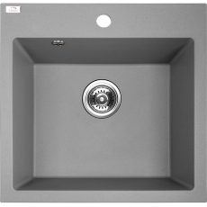 Laveo ALENA szürke egymedencés mosogató helytakarékos szifonnal - SRA_510T