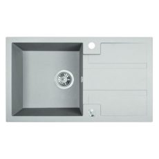 Laveo BARBADOS fehér csepptálcás mosogató dugókiemelős helytakarékos szifonnal - SRB_611T