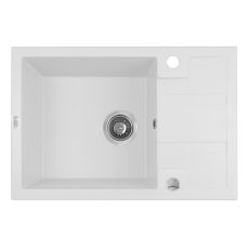 Laveo BARBADOS fehér mini csepptálcás mosogató dugókiemelős helytakarékos szifonnal - SRB_613T