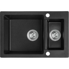 Laveo CELIA 1,5 medencés szemcsés fekete mosogató (SBC_730T)