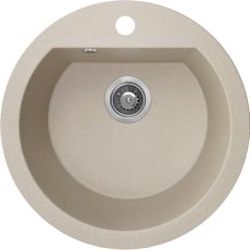 Laveo DAFNE egykör bézs mosogató csaplyukkal, helytakarékos szifonnal - SRD_480T