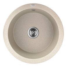 Laveo DAFNE egykör bézs mosogató helytakarékos szifonnal - SRD_488Y