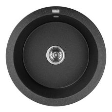 Laveo DAFNE fekete egykör szemcsés mosogató, helytakarékos szifonnal - SRD_788Y