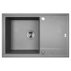 Laveo MEGALO csepptálcás szürke mosogató dugókiemelős helytakarékos szifonnal - SRE_511T