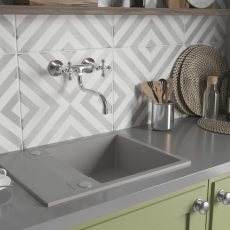 RIO 1CS egymedence csepptálcás gránit szürke mosogató szifonnal, 76x44x17,5 cm