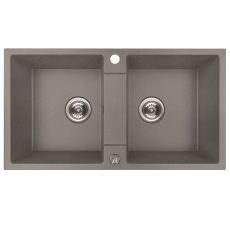 RIO 2M kétmedencés gránit szürke mosogató szifonnal, 80x44x18,6 cm
