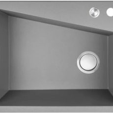 Laveo GRENADA csaplyukas szürke mosogató automata dugókiemelős, helytakarékos szifonnal - SRG_510T