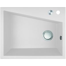 Laveo GRENADA csaplyukas fehér mosogató automata dugókiemelős, helytakarékos szifonnal - SRG_610T