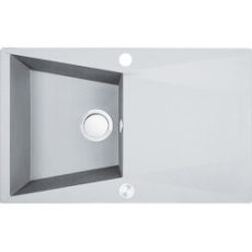 Laveo GRENADA csepptálcás fehér mosogató automata dugókiemelős, helytakarékos szifonnal - SRG_611T