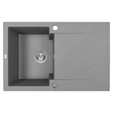 Laveo PICO 45S egymedence csepptálcás szürke gránit mosogató helytakarékos szifonnal - SRH_511Y