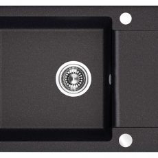 Laveo CELEBES csepptálcás mosogató, szemcsés fekete - SBL_713T