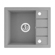 Laveo RINA MINI csepptálcás mosogató, szürke, automata dugókiemelős, helytakarékos szifonnal - SRP_513T