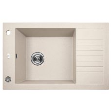 Laveo PIONIER minicsepptálcás bézs mosogató automata dugókiemelős, helytakarékos szifonnal - SRR_413T