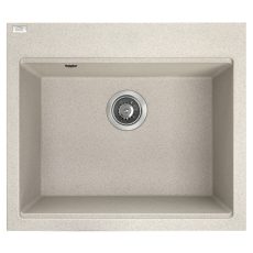 RIO 6 egymedencés gránit bézs mosogató szifonnal, 57x50x21,5 cm