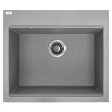 RIO 6 egymedencés gránit szürke mosogató szifonnal, 57x50x21,5