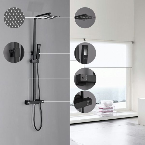Mazama Black zuhanyszett termosztátos csapteleppel - Image 4