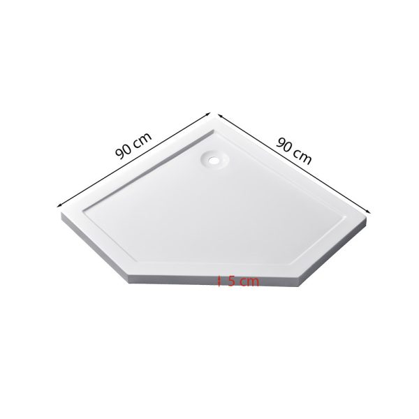 Modena Slim ötszögletű alacsony akril zuhanytálca 90x90 cm - Image 3