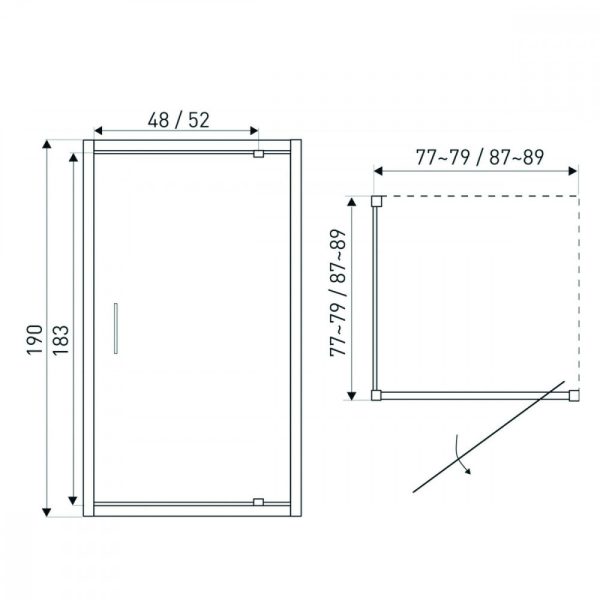 Tomar 90x90 cm szögletes zuhanykabin zuhanytálcával - Image 2