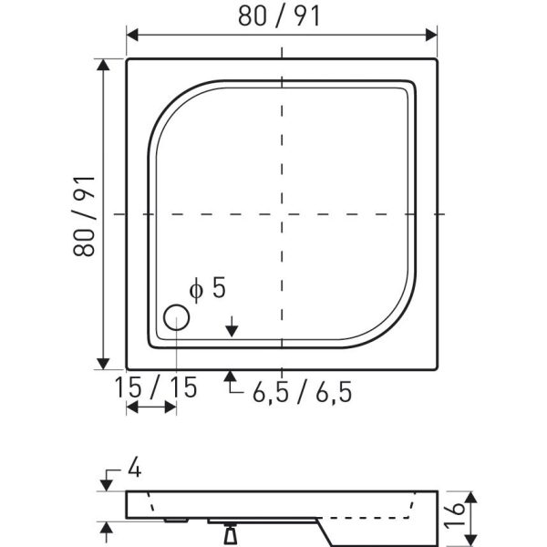 Tomar 90x90 cm szögletes zuhanykabin zuhanytálcával - Image 5