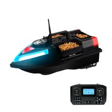 Etetőhajó V6 GPS 3 tartályos hátra és oldalkidobós fekete