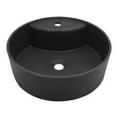 LAVEO CLIFF kerek gránit mosdó túlfolyó nélkül, fekete - VGC1710T
