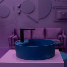 LAVEO CLIFF kerek gránit mosdó túlfolyó nélkül, éjkék - VGC1N10T