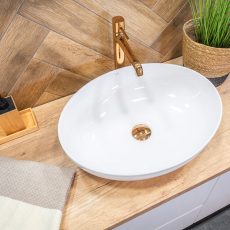 LAVEO DESNA ovális kerámia mosdó túlfolyó nélkül, fehér - VUD_6251