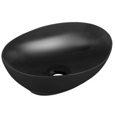 LAVEO DESNA ovális kerámia mosdó túlfolyó nélkül, matt fekete - VUD_B241