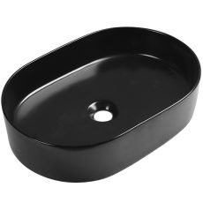 LAVEO DESNA ovális kerámia mosdó túlfolyó nélkül, matt fekete - VUD_B250