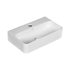 LAVEO KVADRATO kerámia mosdó, fehér, pultra vagy falra szerelhető (szerelvény kittel) - VUK_6145