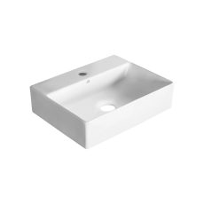 LAVEO KVADRATO kerámia mosdó, fehér, pultra vagy falra szerelhető (szerelvény kittel) - VUK_6146