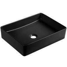 LAVEO KVADRATO szögletes kerámia mosdó túlfolyó nélkül, matt fekete - VUK_B247