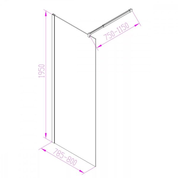 Walker 80x195 cm Walk in zuhanyfal - Image 9