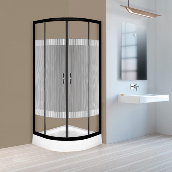 Xenia Duo Black 90x90 cm Íves zuhanykabin zuhanytálcával - Image 2