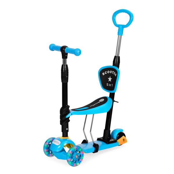 Háromkerekű roller Led kerekekkel 3 az 1-ben kék - Image 4