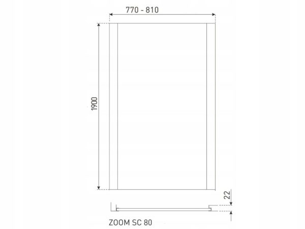 ZOOM 100x80TR téglalap alakú zuhanykabin zuhanytálca nélkül - Image 4