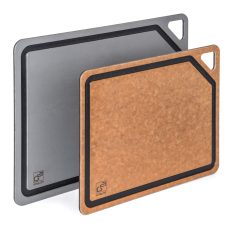 G21 EcoCut szeletelődeszka természetes cellulózból – 2 darabos készlet, grafit/barna színben