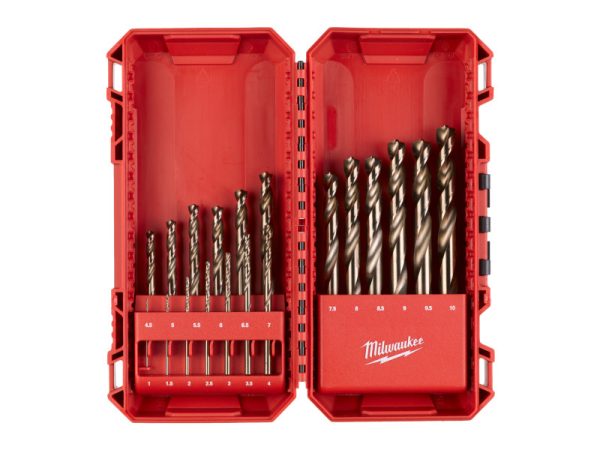 Milwaukee Red Cobalt –  HSS-G Co fémfúró – DIN 338 Készlet (19 darab)
