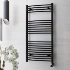 Central Heat íves törölközőszárítós radiátor - fekete színű 120 x 50 cm - 20.12050IBL