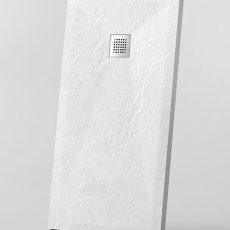 Niwell Nadin fehér szögletes palakő textúrás műmárvány zuhanytálca