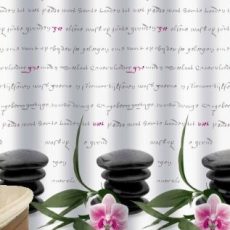 Zuhanyfüggöny - NEW ZEN STONES - Impregnált textil -180 x 200 cm