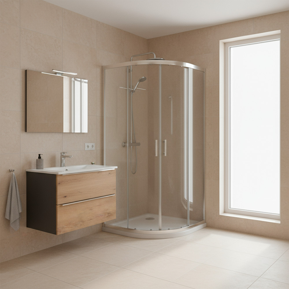 Soul 90x90 cm íves zuhanykabin tálca nélkül - Image 2