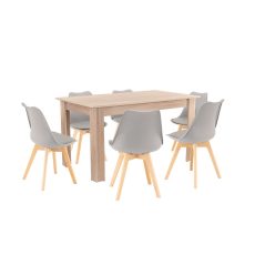 Zara 6+1 étkező garnitúra szürke-sonoma tölgy - LYET140ST_DA232AG_6