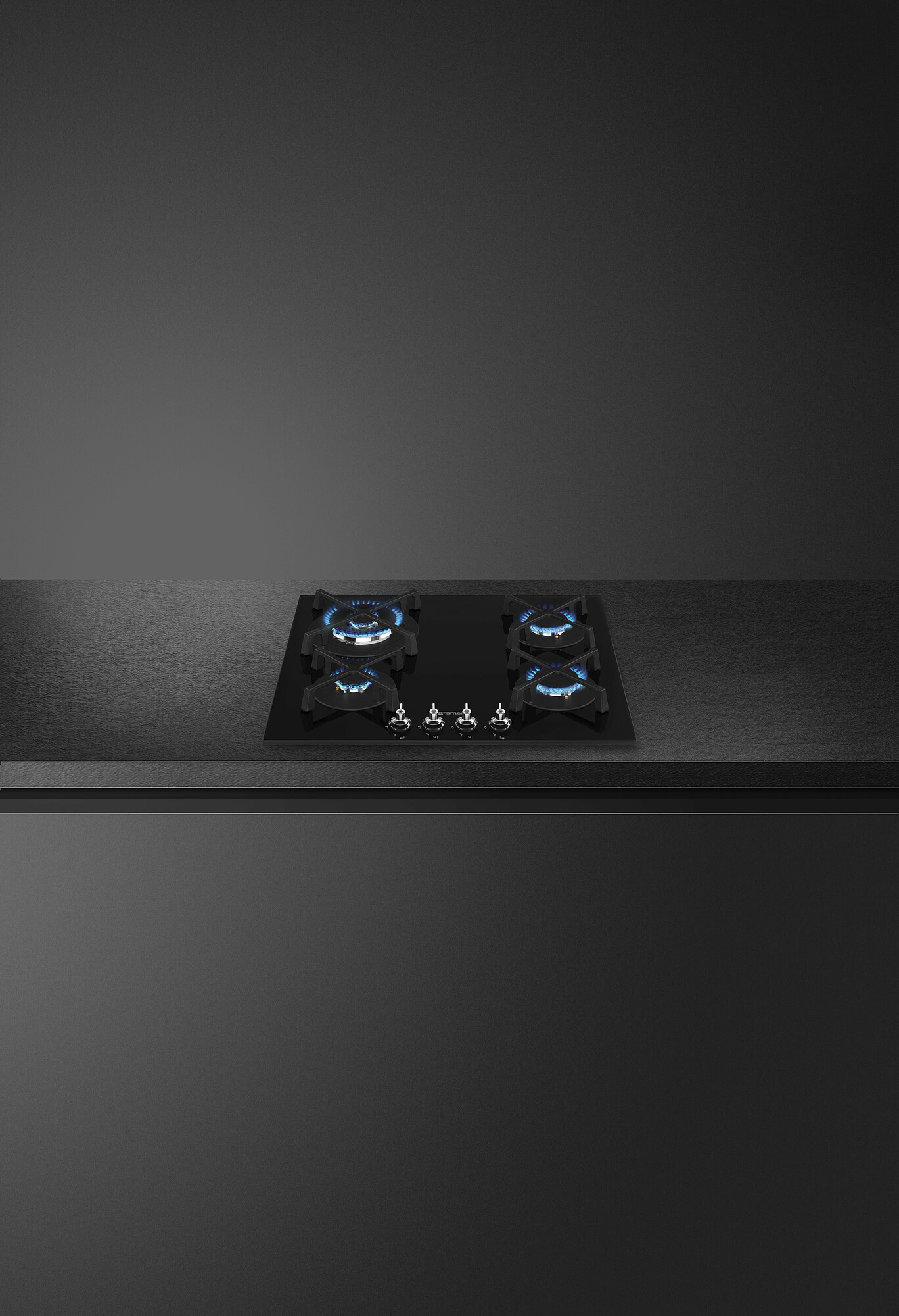 SMEG GÁZ FŐZŐLAP, Classica, 60 cm, öntöttvas rács, fekete üveg - Image 3